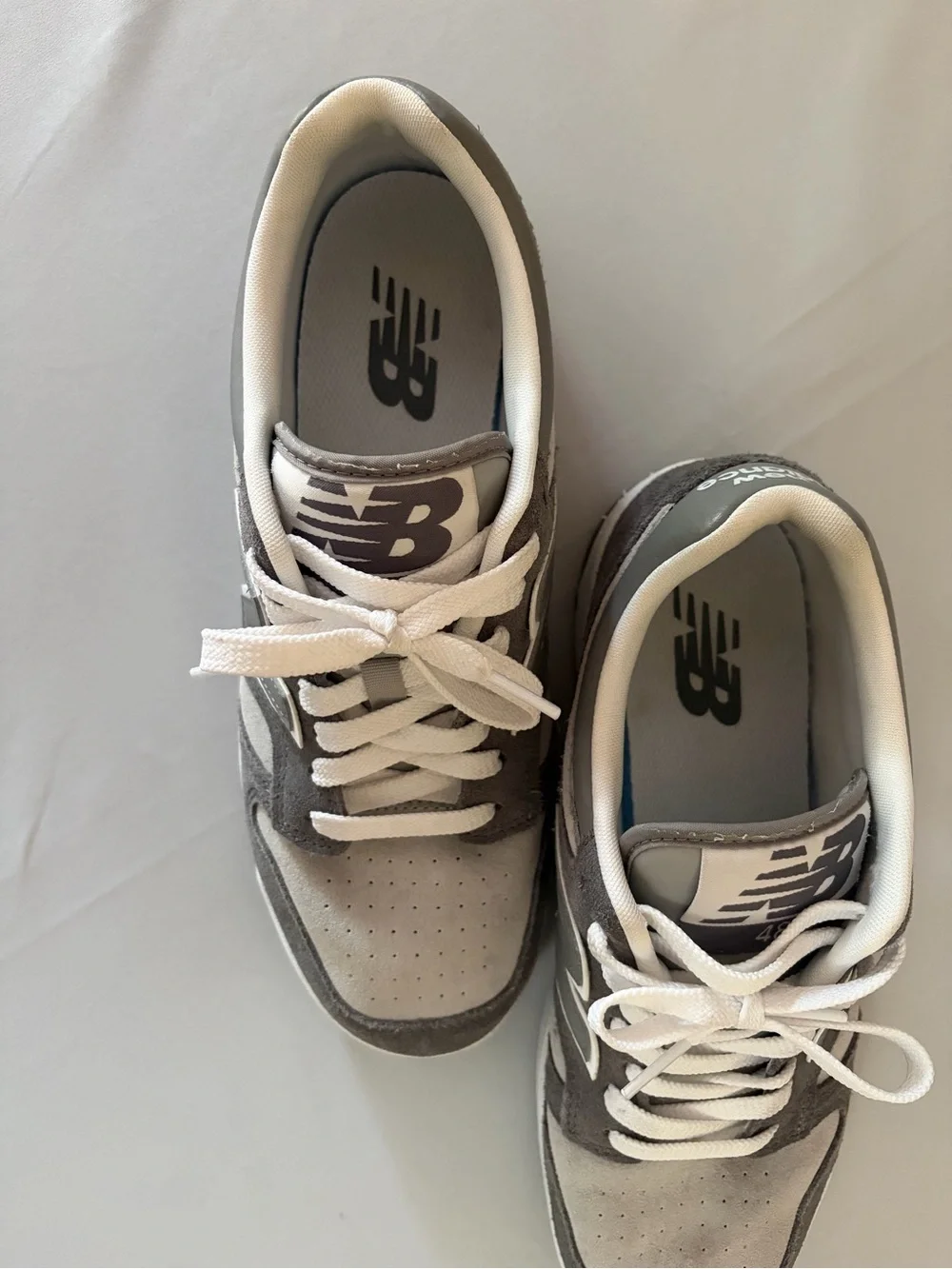New Balance Men's Grey Suede Low-Top Sneakers